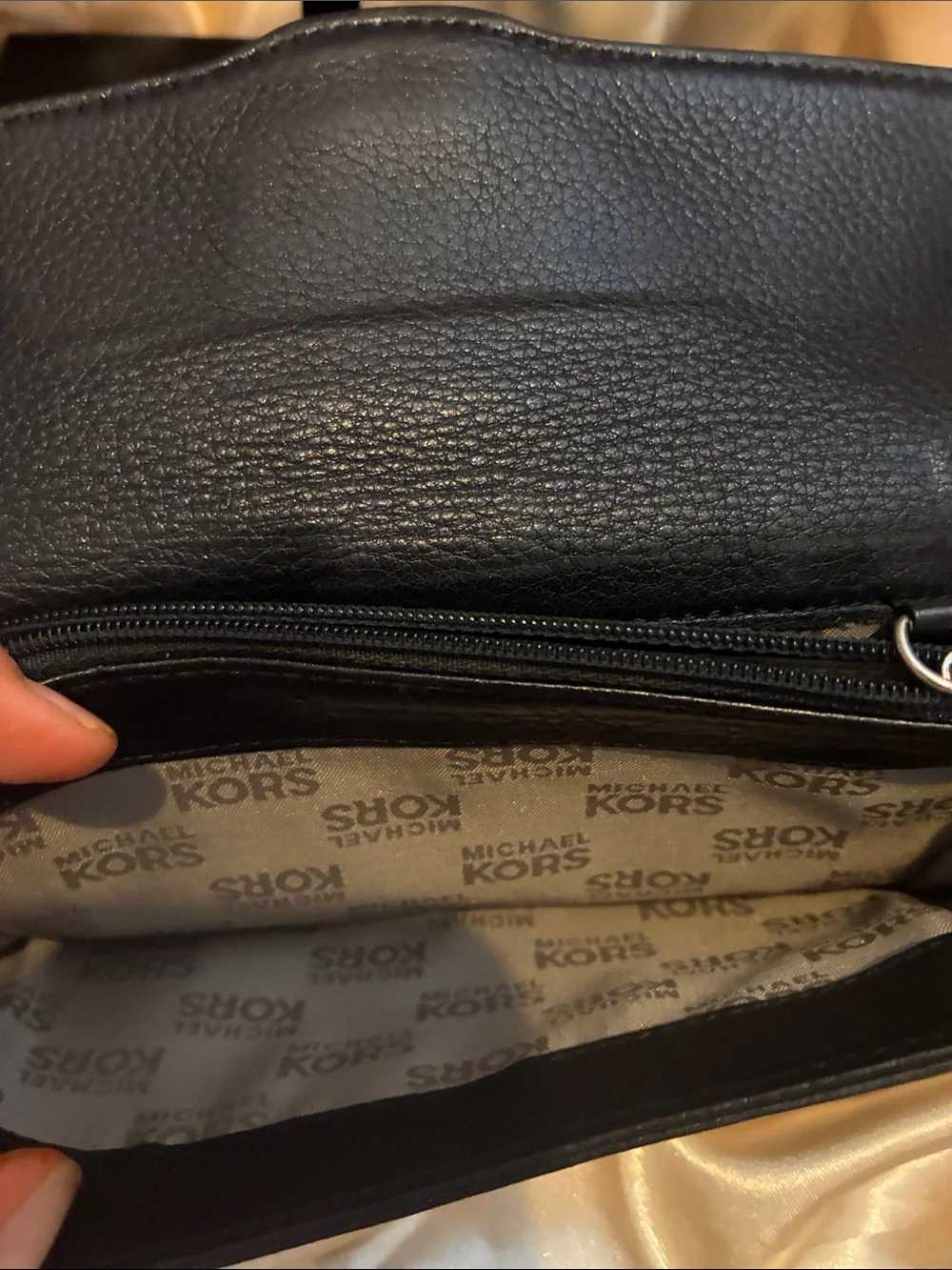 Michael Kors Black Leather Clutch with Silver Buckle - Picture 4 of 4